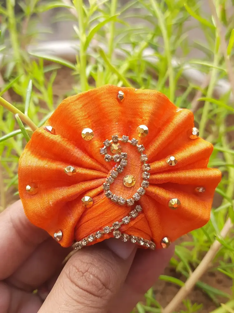 Vibrant Orange Pagdi for Laddu Gopal
