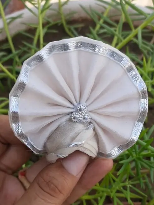 Royal White & Silver Pagdi for Laddu Gopal