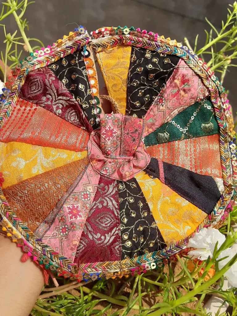 Multicolor Patchwork Dress for Laddu Gopal – Festive Edition