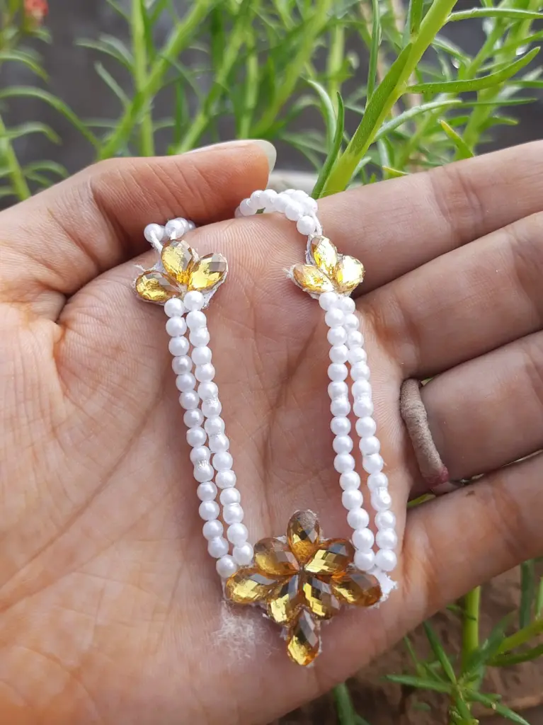 Golden Bloom Pearl Haar for Laddu Gopal