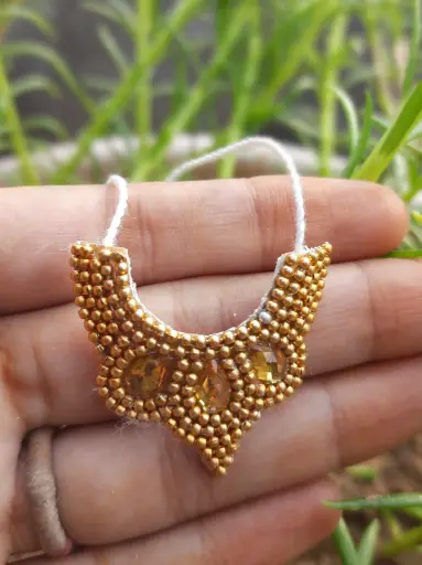 [J12] Golden Aura Beaded Haar for Laddu Gopal