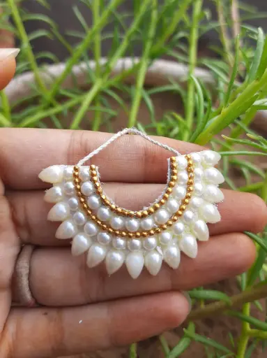 [J10] Royal Pearl Fan Haar for Laddu Gopal