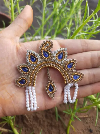 [J13] Royal Sapphire Chandrika for Radha Rani