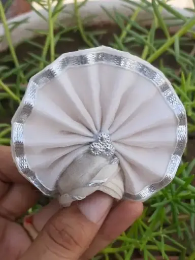 [P07] Royal White & Silver Pagdi for Laddu Gopal